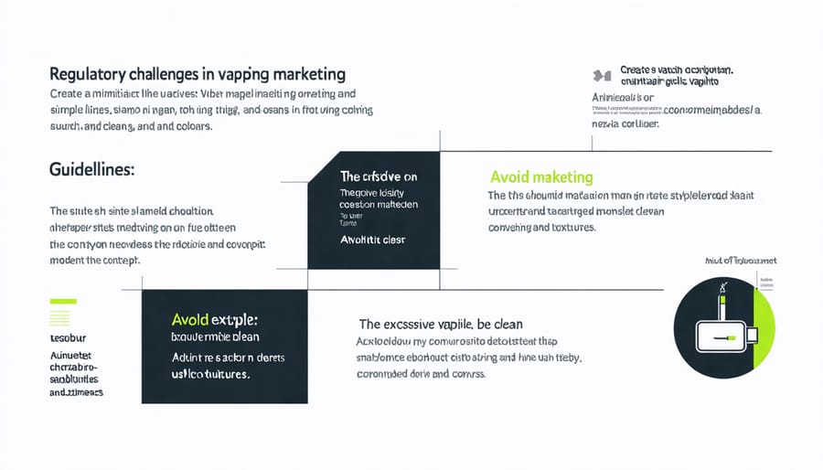 Illustration of various regulatory hurdles faced by vaping marketers